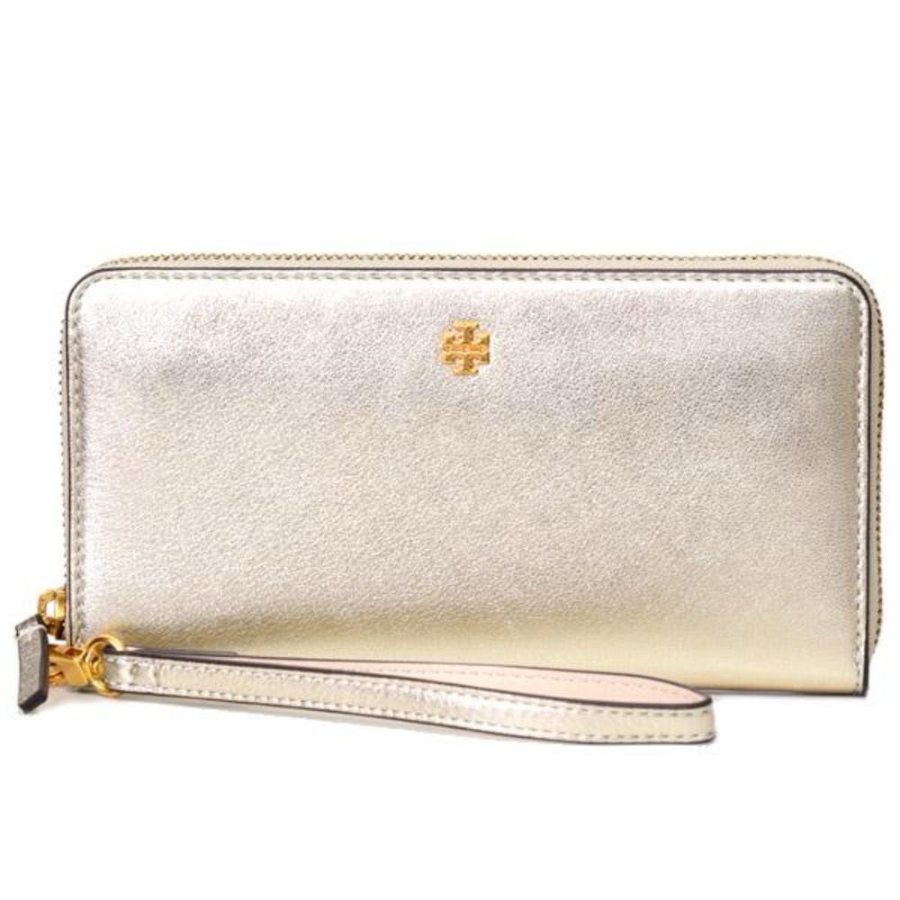 Tory Burch Zip Around Metallic Gold Wallet Wristlet